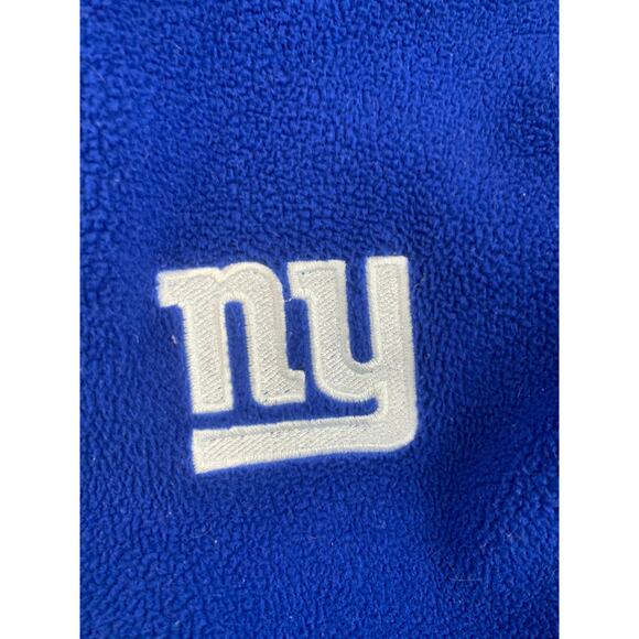 Y2K Reebok Men's XXL Blue NFL New York Giants Quarter Zip Fleece Pullover Jacket - Picture 8 of 10